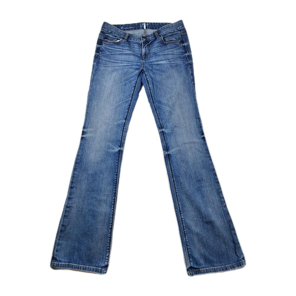 Loft Modern Orginal Bootcut Jeans Womens 4 Distressed Whiskering 33 Inseam Y2K